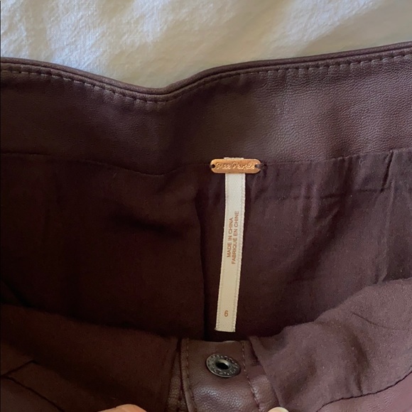 Free People faux leather maroon mini skirt - Picture 2 of 3